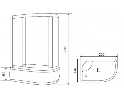 Душевая кабина Timo Standart T-1120 P L 120х85 см без электрики и гидромассажа