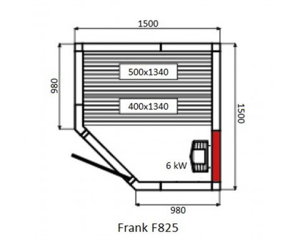 Финская сауна Frank F825 150х150 см