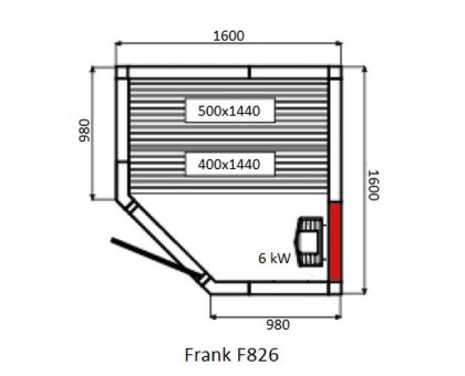 Финская сауна Frank F826 160х160 см