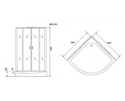 Душевая кабина Niagara Premium NG-6002-01G 100х100 см