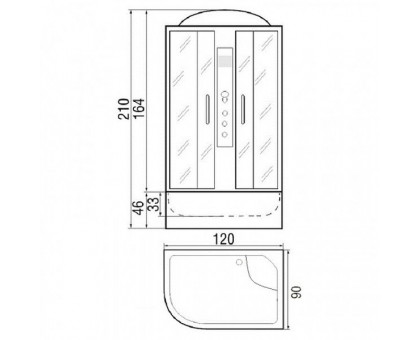Душевая кабина River DUNAY 120/90/44 ТН L