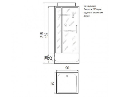 Душевая кабина River Tana Б/К 90/38