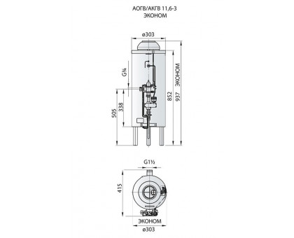 Газовый котел АКГВ 11,6-3 Эконом (ЖМЗ)