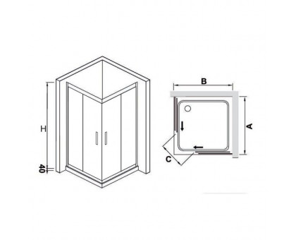 Душевой уголок RGW HO-311 (HO-31 + Z-41) 130x130, прозрачное стекло