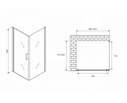 Душевой уголок ABBER Sonnenstrand AG04100B-S80B