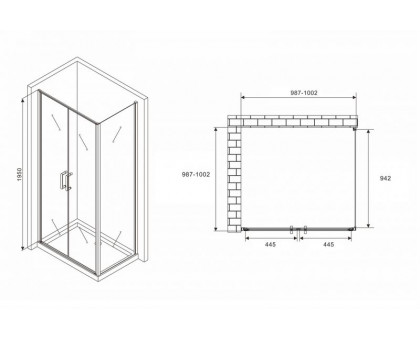 Душевой уголок ABBER Sonnenstrand AG04100C-S100