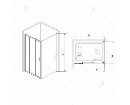 Душевой уголок RGW PA-73 P (PA-13 + 2Z-050-2) 160x90, прозрачное стекло