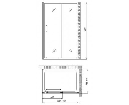 Душевой уголок Gemy Victoria S30191AM-A80M 120х80 см