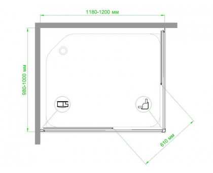 Душевой уголок Royal Bath RB HPD-T-CH 120х100 см, с прозрачными стеклами