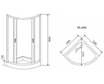 Душевой уголок Timo TL-1101 Fabric Glass 100х100