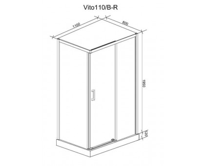 Душевой уголок Cerutti SPA Vito110B-R 110х80 см