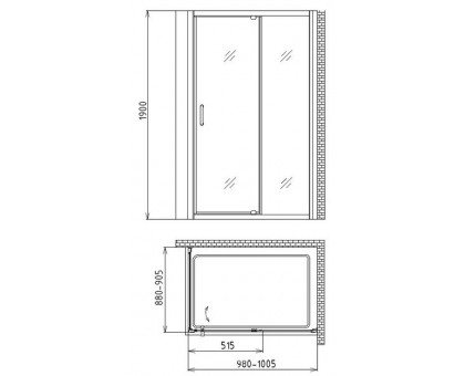 Душевой уголок Gemy Sunny Bay S28191A-A90 100х90 см