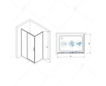 Душевой уголок RGW LE-41 (LE-12 + Z-22) 150x100, прозрачное стекло