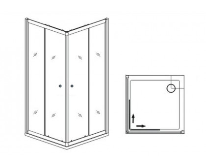 Душевой уголок RGW Dolphin TN-205-J 80х80, прозрачное стекло